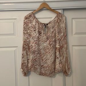 White House Black Market multi color semi sheer blouse
